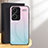 Silicone Frame Mirror Rainbow Gradient Case Cover LS1 for Xiaomi Redmi Note 13 Pro+ Plus 5G Cyan