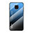 Silicone Frame Mirror Rainbow Gradient Case Cover LS1 for Xiaomi Redmi Note 9S Blue