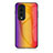 Silicone Frame Mirror Rainbow Gradient Case Cover LS2 for Huawei Honor 70 5G Orange