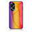 Silicone Frame Mirror Rainbow Gradient Case Cover LS2 for Oppo A18 Orange