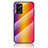 Silicone Frame Mirror Rainbow Gradient Case Cover LS2 for Oppo A36 Orange