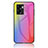 Silicone Frame Mirror Rainbow Gradient Case Cover LS2 for Oppo A56S 5G