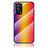 Silicone Frame Mirror Rainbow Gradient Case Cover LS2 for Oppo A74 4G Orange