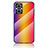 Silicone Frame Mirror Rainbow Gradient Case Cover LS2 for Oppo F21 Pro 5G Orange