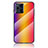 Silicone Frame Mirror Rainbow Gradient Case Cover LS2 for Oppo Find X3 Pro 5G Orange