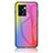 Silicone Frame Mirror Rainbow Gradient Case Cover LS2 for Oppo K10 5G India Pink