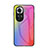 Silicone Frame Mirror Rainbow Gradient Case Cover LS2 for Oppo Reno11 5G