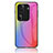 Silicone Frame Mirror Rainbow Gradient Case Cover LS2 for Oppo Reno11 Pro 5G Pink