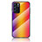 Silicone Frame Mirror Rainbow Gradient Case Cover LS2 for Oppo Reno6 5G Orange