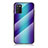 Silicone Frame Mirror Rainbow Gradient Case Cover LS2 for Samsung Galaxy A02s Blue