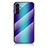 Silicone Frame Mirror Rainbow Gradient Case Cover LS2 for Samsung Galaxy A04s Blue