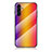 Silicone Frame Mirror Rainbow Gradient Case Cover LS2 for Samsung Galaxy A04s Orange