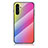 Silicone Frame Mirror Rainbow Gradient Case Cover LS2 for Samsung Galaxy A04s Pink