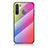 Silicone Frame Mirror Rainbow Gradient Case Cover LS2 for Samsung Galaxy A21 European Pink