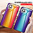 Silicone Frame Mirror Rainbow Gradient Case Cover LS2 for Samsung Galaxy A22 4G