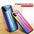 Silicone Frame Mirror Rainbow Gradient Case Cover LS2 for Samsung Galaxy A22 5G