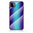 Silicone Frame Mirror Rainbow Gradient Case Cover LS2 for Samsung Galaxy A22 5G Blue