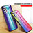 Silicone Frame Mirror Rainbow Gradient Case Cover LS2 for Samsung Galaxy A32 4G