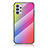 Silicone Frame Mirror Rainbow Gradient Case Cover LS2 for Samsung Galaxy A32 5G Pink