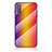 Silicone Frame Mirror Rainbow Gradient Case Cover LS2 for Samsung Galaxy A41 SC-41A Orange