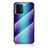 Silicone Frame Mirror Rainbow Gradient Case Cover LS2 for Samsung Galaxy A91 Blue