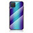 Silicone Frame Mirror Rainbow Gradient Case Cover LS2 for Samsung Galaxy F12 Blue