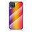 Silicone Frame Mirror Rainbow Gradient Case Cover LS2 for Samsung Galaxy F12 Orange