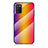 Silicone Frame Mirror Rainbow Gradient Case Cover LS2 for Samsung Galaxy M02s Orange