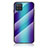 Silicone Frame Mirror Rainbow Gradient Case Cover LS2 for Samsung Galaxy M12 Blue