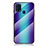 Silicone Frame Mirror Rainbow Gradient Case Cover LS2 for Samsung Galaxy M31 Blue