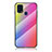 Silicone Frame Mirror Rainbow Gradient Case Cover LS2 for Samsung Galaxy M31 Pink