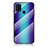 Silicone Frame Mirror Rainbow Gradient Case Cover LS2 for Samsung Galaxy M31 Prime Edition Blue