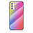 Silicone Frame Mirror Rainbow Gradient Case Cover LS2 for Samsung Galaxy M52 5G