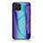 Silicone Frame Mirror Rainbow Gradient Case Cover LS2 for Samsung Galaxy M53 5G Blue