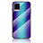 Silicone Frame Mirror Rainbow Gradient Case Cover LS2 for Vivo V20 (2021) Blue