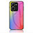 Silicone Frame Mirror Rainbow Gradient Case Cover LS2 for Vivo V25 5G Pink