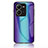Silicone Frame Mirror Rainbow Gradient Case Cover LS2 for Vivo V25e Blue