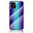 Silicone Frame Mirror Rainbow Gradient Case Cover LS2 for Vivo Y01 Blue