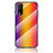 Silicone Frame Mirror Rainbow Gradient Case Cover LS2 for Vivo Y12A Orange