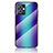 Silicone Frame Mirror Rainbow Gradient Case Cover LS2 for Vivo Y30 5G Blue