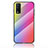 Silicone Frame Mirror Rainbow Gradient Case Cover LS2 for Vivo Y30 Pink