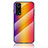 Silicone Frame Mirror Rainbow Gradient Case Cover LS2 for Vivo Y72 5G Orange