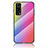 Silicone Frame Mirror Rainbow Gradient Case Cover LS2 for Vivo Y72 5G Pink