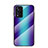 Silicone Frame Mirror Rainbow Gradient Case Cover LS2 for Xiaomi Poco M4 Pro 5G Blue