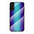 Silicone Frame Mirror Rainbow Gradient Case Cover M01 for Samsung Galaxy S21 FE 5G Blue