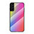 Silicone Frame Mirror Rainbow Gradient Case Cover M01 for Samsung Galaxy S21 Plus 5G Pink