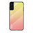 Silicone Frame Mirror Rainbow Gradient Case Cover M02 for Samsung Galaxy S21 FE 5G Orange