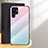 Silicone Frame Mirror Rainbow Gradient Case Cover M02 for Samsung Galaxy S24 Ultra 5G Cyan