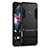 Silicone Matte Finish and Plastic Back Case with Stand for Huawei G10 Black