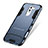 Silicone Matte Finish and Plastic Back Case with Stand for Huawei GR5 (2017) Blue